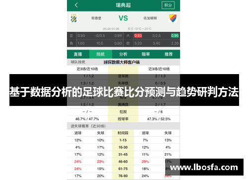 基于数据分析的足球比赛比分预测与趋势研判方法